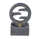 26.77'H Gray Circular Polyresin Outdoor Water Fountain with LED Light