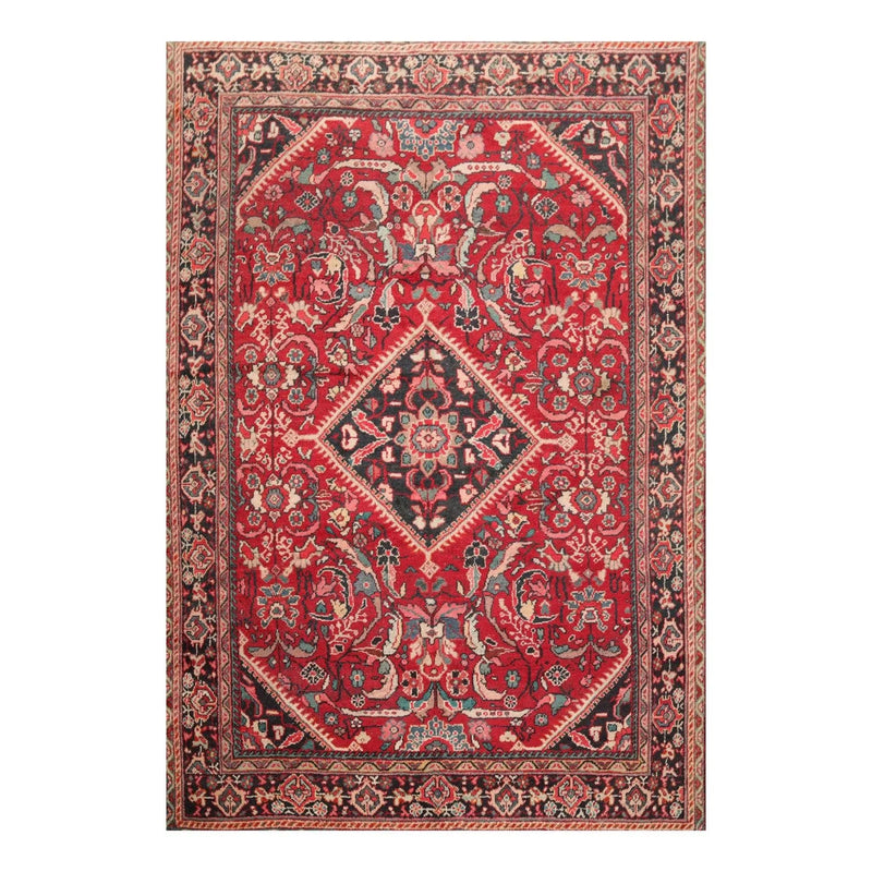 6'11'' x 10'3'' Antique Hand Knotted 100% Wool Sultanabad Oriental Area Rug Red