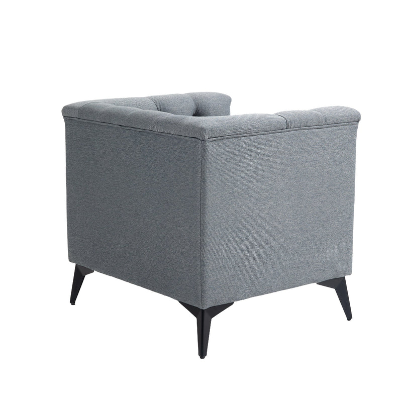 Accent Chair Living Room Chairs Single Sofa Chair,Arm Chairs with Linen Fabric, Mid Century Accent Arm Chairs Comfy Reading Lounge Club Armchair for Bedroom Office Study