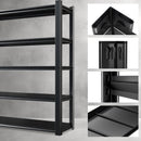 59' Wide Black Metal Shelves, with 5 Removable Dividers, Large Capacity, Strong Load Bearing, Suitable for Garage, Kitchen and Office.