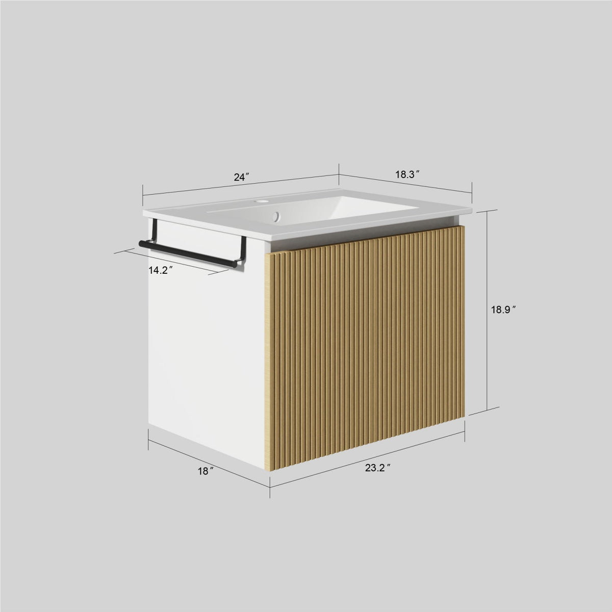 Floating Bathroom Vanity Combo, Towel Rack, photo 3 of 10
