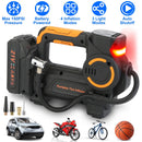 140W 150PSI 21V Battery Powered Tire Inflator Cordless Air Pump  Digital Air Compressor with LED Light for Cars Motorcycles Bicycles Balls