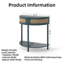 Boho Rattan Semi Circle End Table With Sliding Rattan Door, Storage And Bottom Shelf by HouseOfZazla