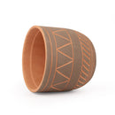 5.5 inch Black-Clay Color Geometric Pattern Pot
