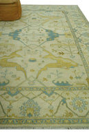 Hand Knotted Beige and Gray 8x10 Traditional Oriental Oushak wool area rug by The Rug Decor
