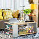 Coffee Table Sofa Side Table with Storage Shelves by LJGDeals