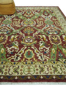 Maroon and Green Hand Knotted Traditional Large Design 8x10 wool area rug by The Rug Decor