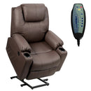 Electric Power Lift Leather Massage Sofa by LJGDeals