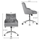 Tufted Upholstered Swivel Computer Desk Chair with Nailed Tri by LJGDeals