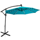 10 ft 360° Rotation Solar Powered LED Patio Offset Umbrella without Weight Base-Beige by DirectDeals