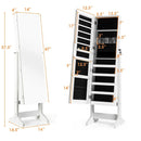 Standing Jewelry Armoire Cabinet with Full Length Mirror by LJGDeals