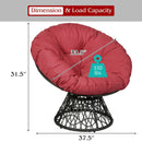 Rattan Papasan Chair Ergonomic 360-degree Swivel Soft Cushion Garden by LJGDeals