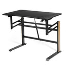 Pneumatic Height Adjustable Gaming Desk T Shaped Game Station with Power Strip Tray-Black by LJGDeals