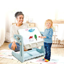 2 in 1 Kids Easel Table and Chair Set with Adjustable Art Painting Board by LJGDeals