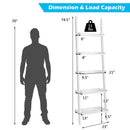 5-Tier Wall-leaning Ladder Shelf Display Rack for Plants and Books by LJGDeals