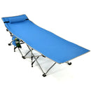 Folding Camping Cot with Side Storage Pocket Detachable Headrest by LJGDeals
