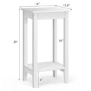 2-Tier Nightstand End Side Wooden Legs Table for Bedroom by LJGDeals