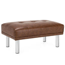 Rectangle Tufted Ottoman with Stainless Steel Legs for Living Room by LJGDeals