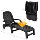 Adjustable Patio Sun Lounger with Weather Resistant Wheels by LJGDeals