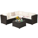 6 Pieces Patio Furniture Sofa Set with Cushions for Outdoor by LJGDeals