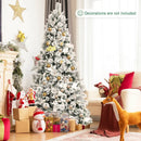 7 Feet Snow Flocked Christmas Tree with Poinsettia Flowers by LJGDeals