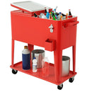 80 Quart Outdoor Patio Rolling Steel Construction Cooler by LJGDeals