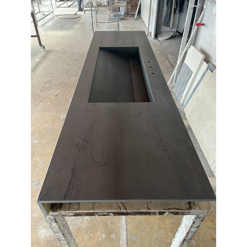 Metal Dark Engineered Porcelain Handcrafted Kitchen Bathroom Sink - Natural Stone Look, photo 12 of 21