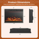 23 Inches 750W/1500W Electric Fireplace Heater with Alter Flame Color and Brightness by DirectDeals