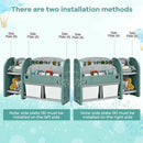 Kids Toy Storage Organizer with 2-Tier Bookshelf and Plastic Bins by LJGDeals