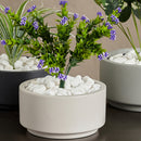 7 inch Gray Cream Fiberstone Ceramic Pot