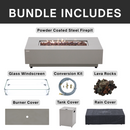 Propane Fire Pit Table Outdoor 50,000 BTU Firepits for Outside CSA Certified