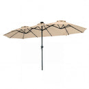 13 FT Double-Sided Patio Umbrella with Color-Changing Flowing Solar LED Lights by LJGDeals
