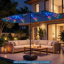 13 FT Double-Sided Patio Umbrella with Color-Changing Flowing Solar LED Lights by LJGDeals
