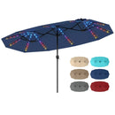 13 FT Double-Sided Patio Umbrella with Color-Changing Flowing Solar LED Lights by LJGDeals