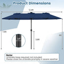 13 FT Double-Sided Patio Umbrella with Color-Changing Flowing Solar LED Lights by LJGDeals