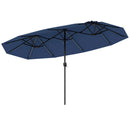 13 FT Double-Sided Patio Umbrella with Color-Changing Flowing Solar LED Lights by LJGDeals