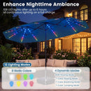 13 FT Double-Sided Patio Umbrella with Color-Changing Flowing Solar LED Lights by LJGDeals