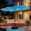 13 FT Double-Sided Patio Umbrella with Color-Changing Flowing Solar LED Lights by LJGDeals