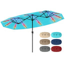 13 FT Double-Sided Patio Umbrella with Color-Changing Flowing Solar LED Lights by LJGDeals