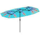 13 FT Double-Sided Patio Umbrella with Color-Changing Flowing Solar LED Lights by LJGDeals