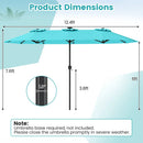 13 FT Double-Sided Patio Umbrella with Color-Changing Flowing Solar LED Lights by LJGDeals