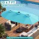 13 FT Double-Sided Patio Umbrella with Color-Changing Flowing Solar LED Lights by DirectDeals