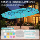 13 FT Double-Sided Patio Umbrella with Color-Changing Flowing Solar LED Lights by DirectDeals
