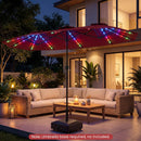 13 FT Double-Sided Patio Umbrella with Color-Changing Flowing Solar LED Lights by LJGDeals