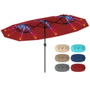 13 FT Double-Sided Patio Umbrella with Color-Changing Flowing Solar LED Lights by LJGDeals