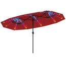 13 FT Double-Sided Patio Umbrella with Color-Changing Flowing Solar LED Lights by LJGDeals