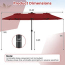 13 FT Double-Sided Patio Umbrella with Color-Changing Flowing Solar LED Lights by LJGDeals