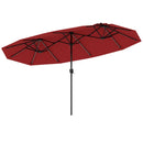 13 FT Double-Sided Patio Umbrella with Color-Changing Flowing Solar LED Lights by LJGDeals