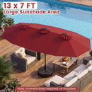 13 FT Double-Sided Patio Umbrella with Color-Changing Flowing Solar LED Lights by LJGDeals
