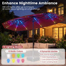 13 FT Double-Sided Patio Umbrella with Color-Changing Flowing Solar LED Lights by LJGDeals